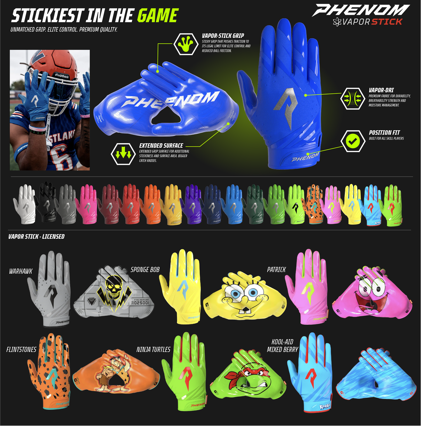Patrick Football Gloves - VPS5 By Phenom Elite Phenom Elite Brand