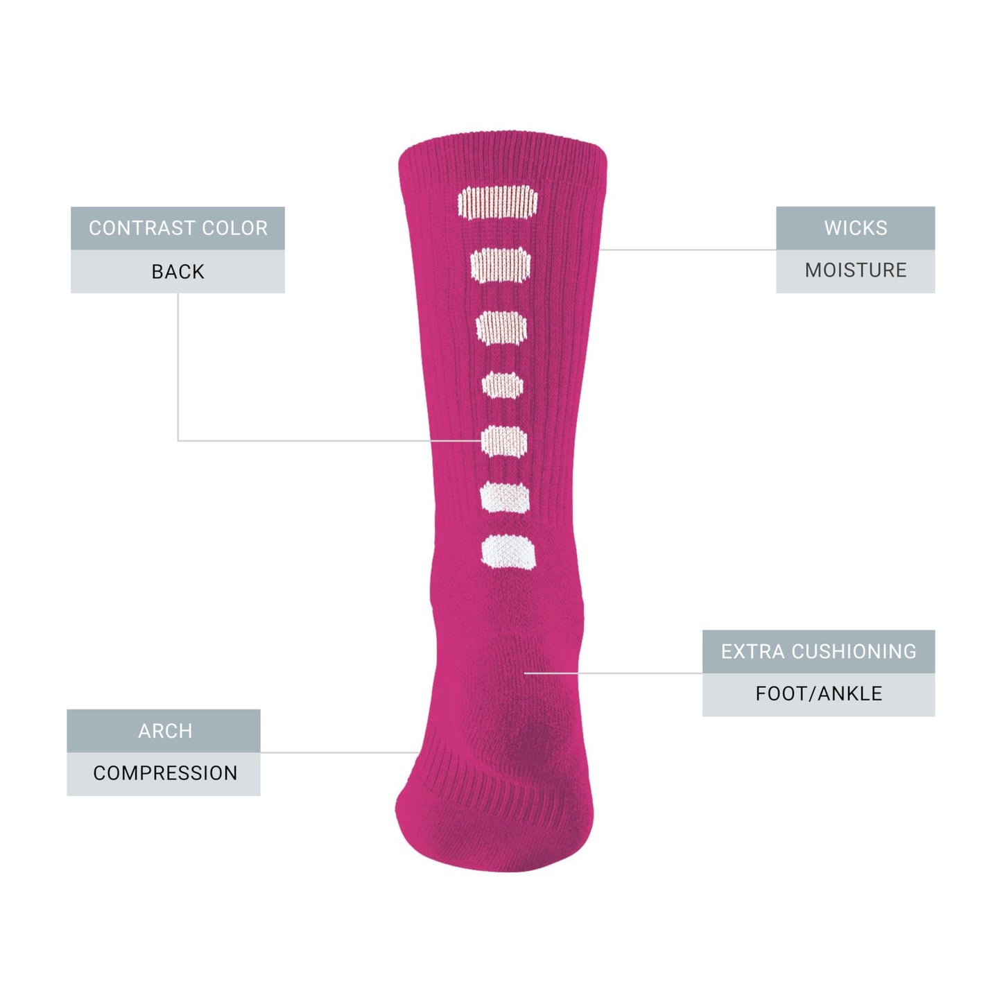 Augusta Sportswear Women's Color Block Crew Socks - MCI SPORTS