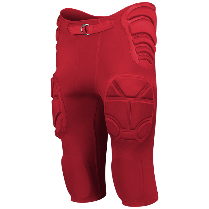 Alleson Youth Integrated Football Pants (Pads Sewn In) Red - MCI SPORTS