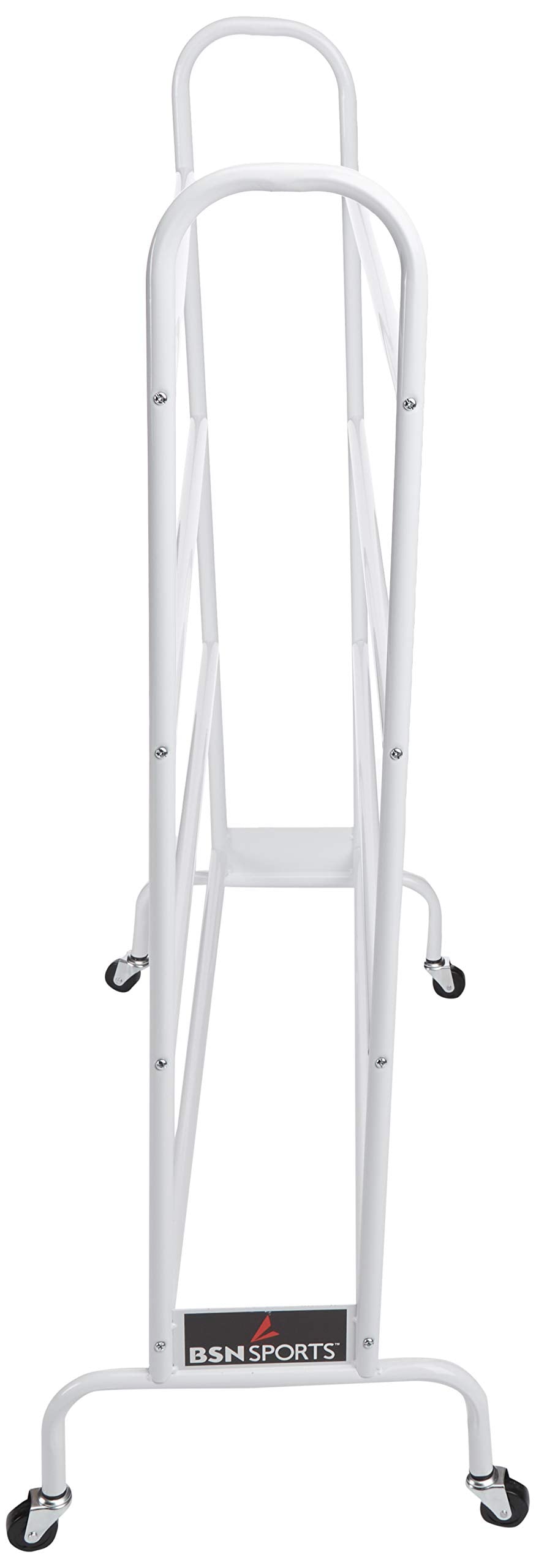 Basketball Storage Ball Cart Wide Base White Holds 12 Balls - MCI SPORTS