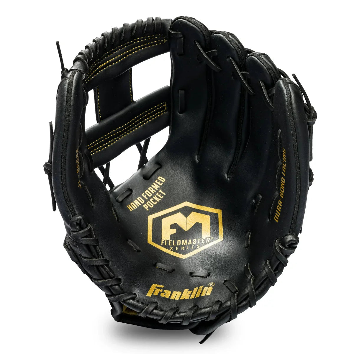 Franklin Sports Baseball and Softball Glove Field Master (11") - Black / Gold Peligro Sports