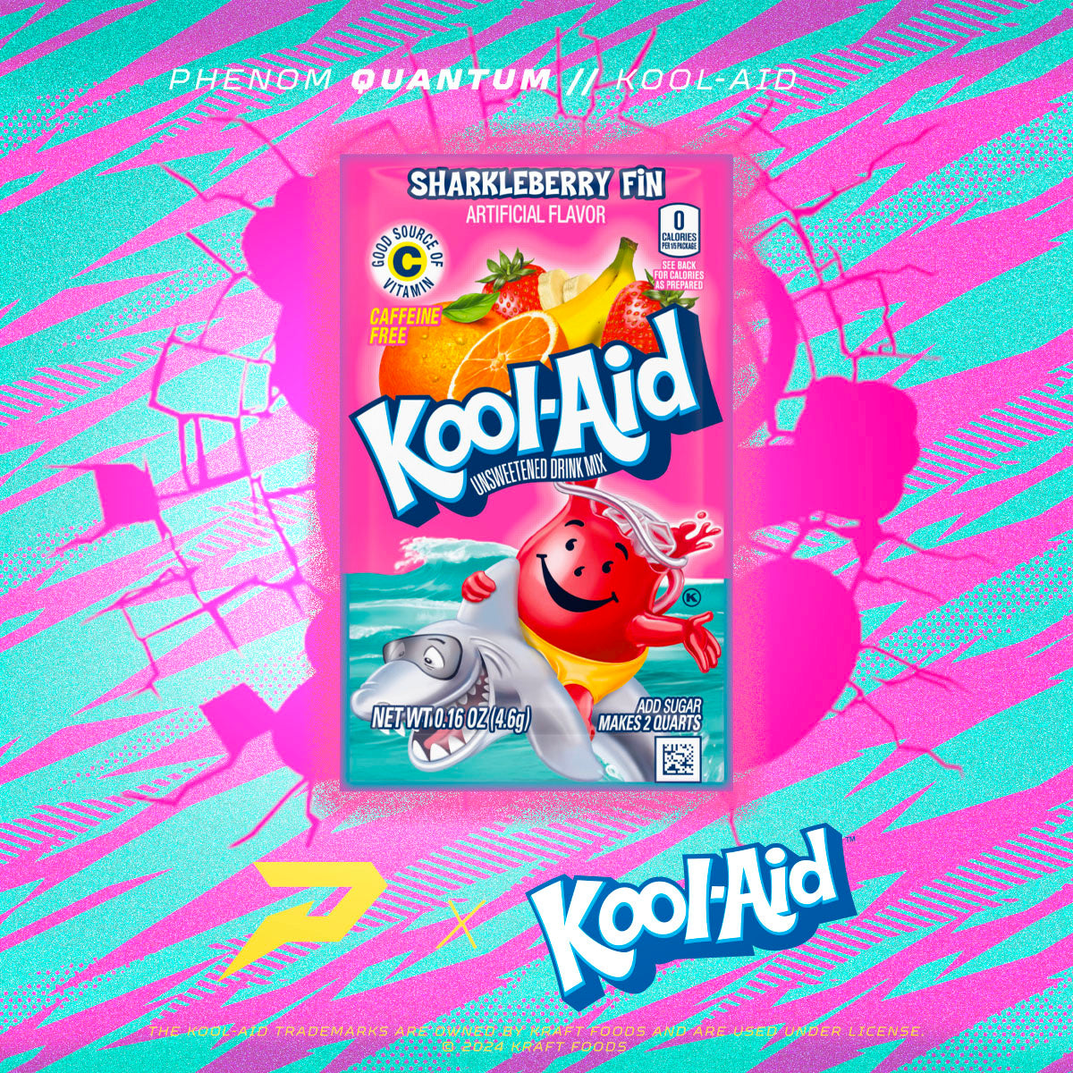 Kool-Aid 'Sharkleberry Fin' Football Gloves - VPS4 by Phenom Elite Phenom Elite Brand