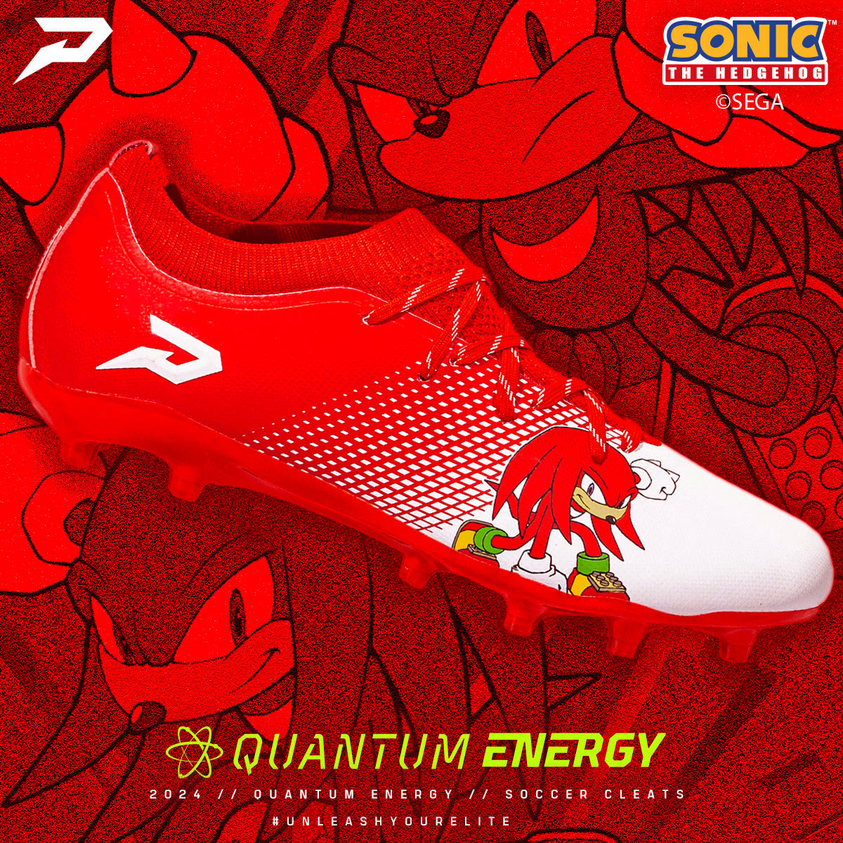 Knuckles the Echidna Flag Football Cleats - Quantum Energy by Phenom Elite Phenom Elite Brand