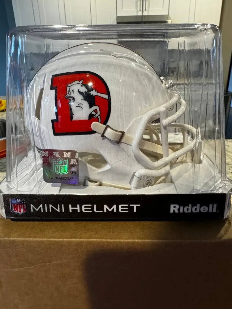 Denver Broncos NFL Mini Speed Football Helmet 2023 Snowcapped Break4Sports & Collectibles, LLC