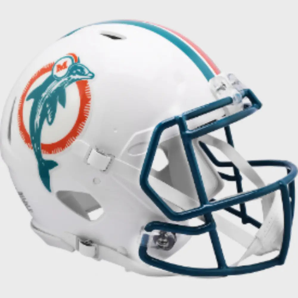 Miami Dolphins Full Size Authentic 1980 to 1996 Speed Throwback Football Helmet - NFL Break4Sports & Collectibles, LLC