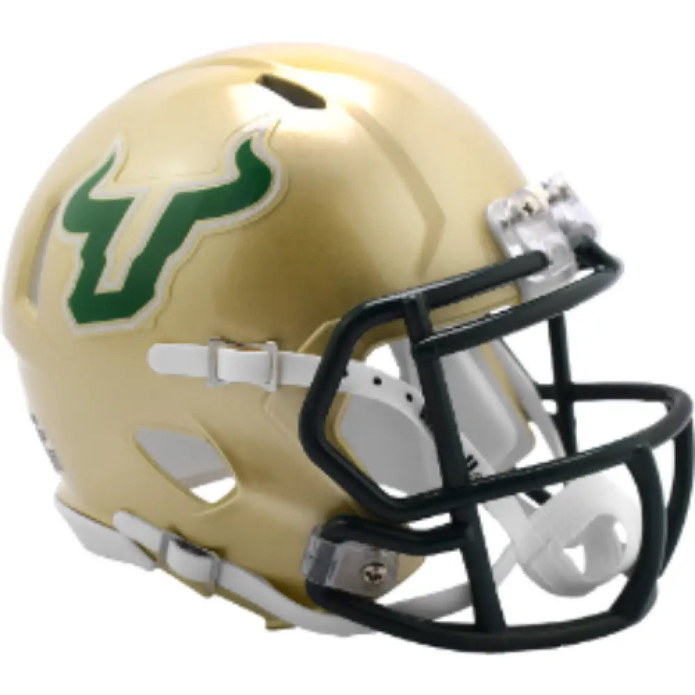 South Florida Bulls NCAA Mini Speed Football Helmet Gold- NCAA Break4Sports & Collectibles, LLC