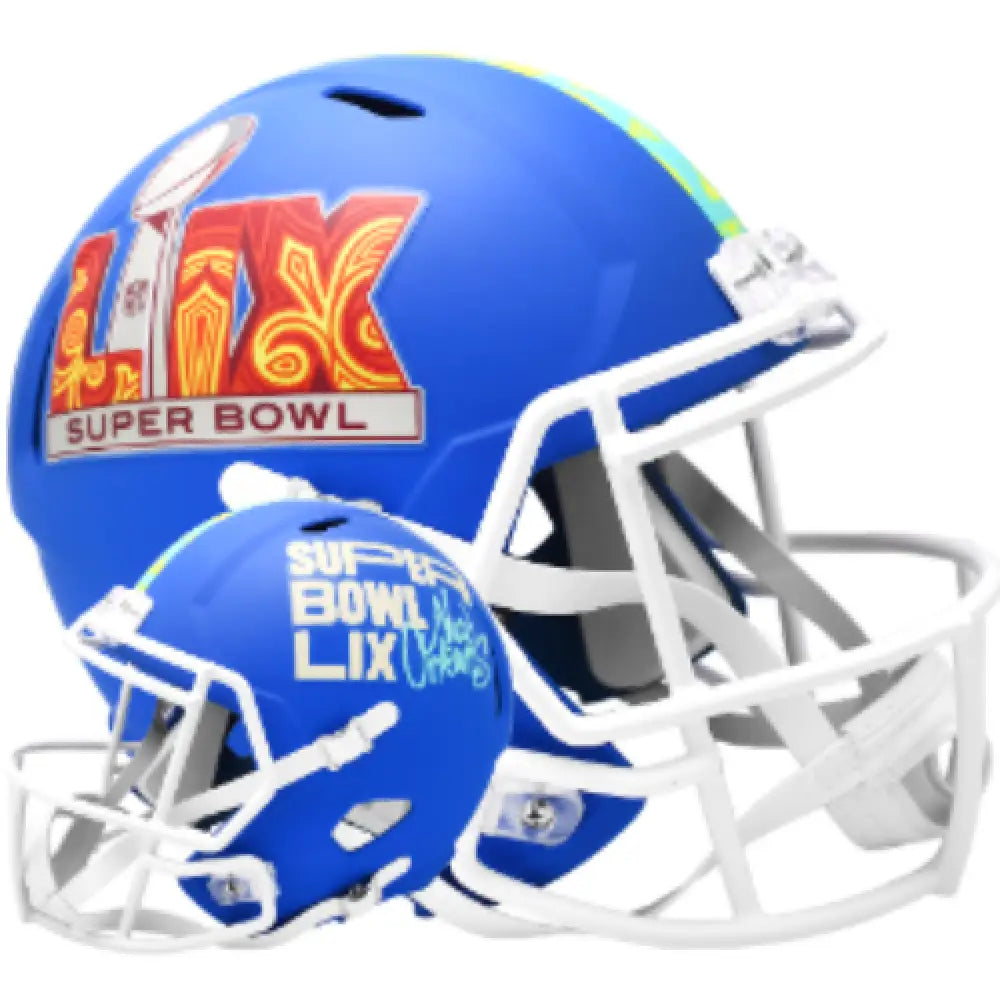 Super Bowl 59 Full Size Speed Replica Helmet Flat Royal Blue - NFL Break4Sports & Collectibles, LLC