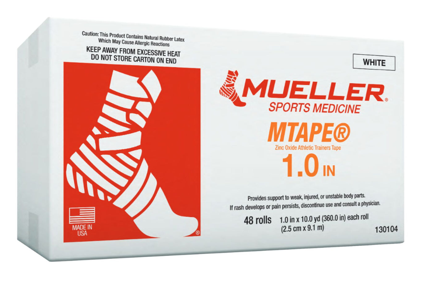 Mueller M-Tape Team Pack 240 Rolls (5 Cases of 48 Rolls) White - MCI SPORTS