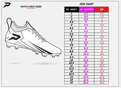 Quantum Energy Flag Football Cleats - Columbia Blue & Slime Phenom Elite Brand