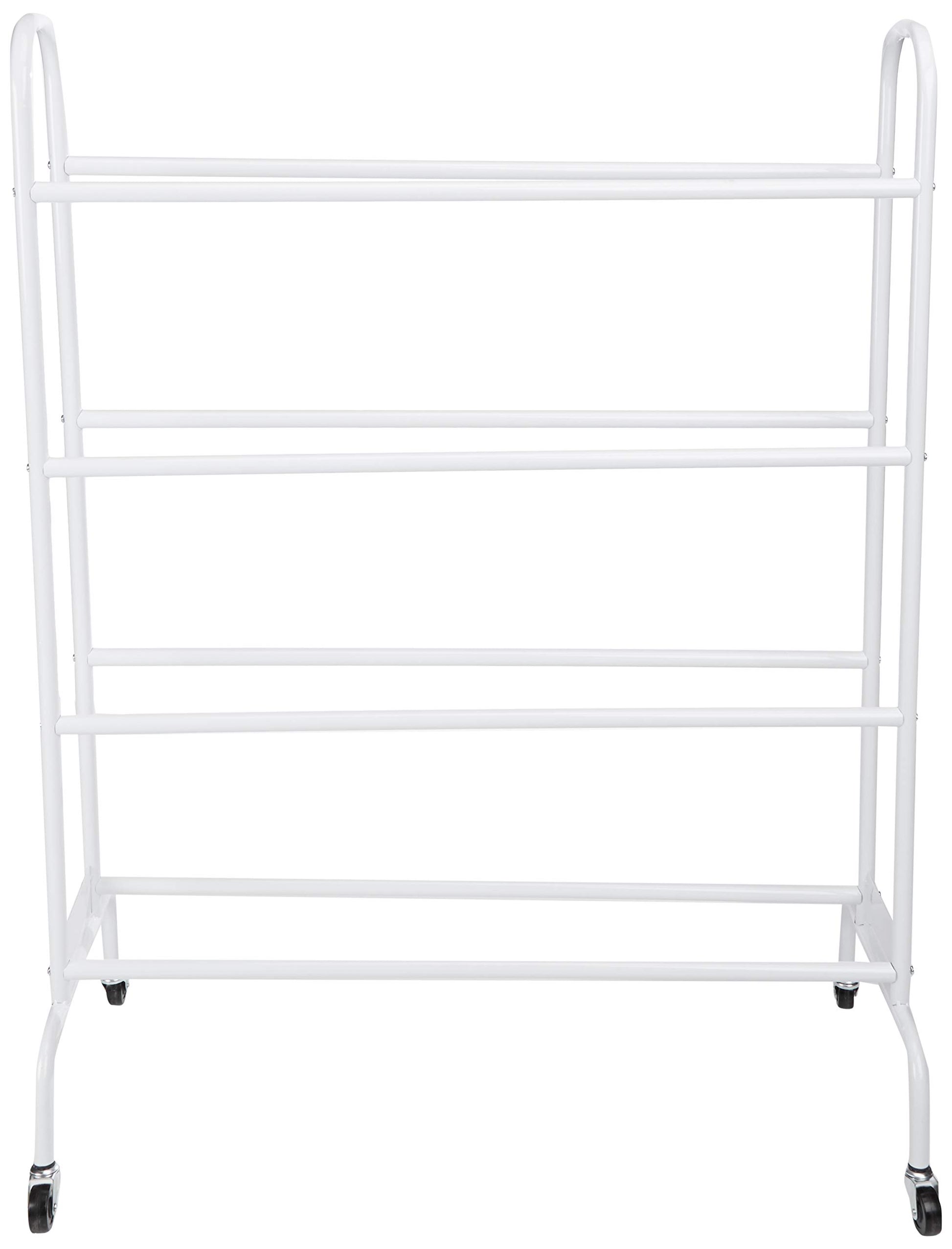 Basketball Storage Ball Cart Wide Base White Holds 12 Balls - MCI SPORTS