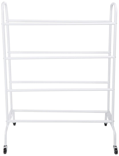 Basketball Storage Ball Cart Wide Base White Holds 12 Balls - MCI SPORTS