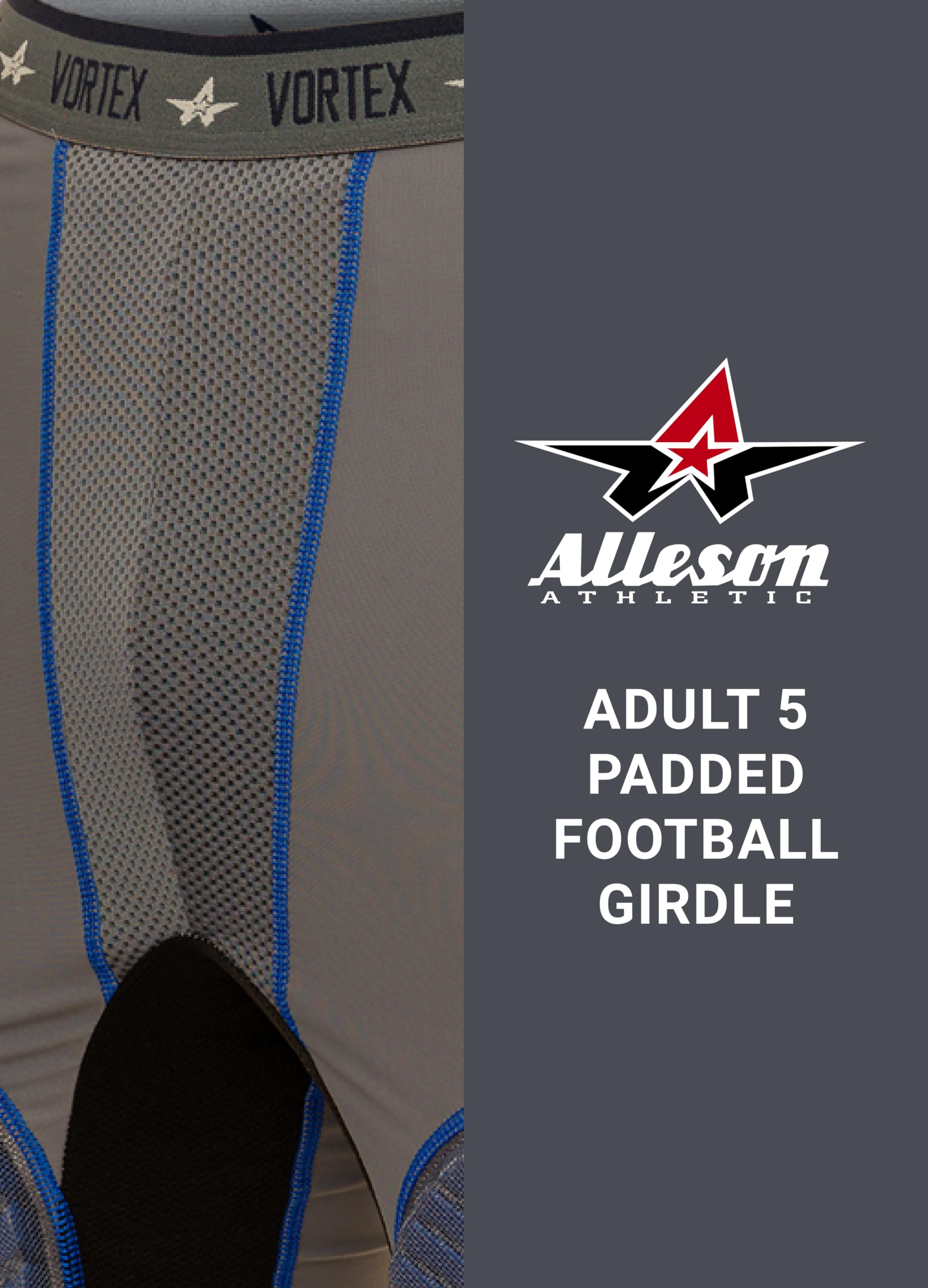 Alleson Athletic Alleson Athletic Adult Vortex Integrated 5 Padded Football Girdle(Style 5SIPG2) - MCI SPORTS