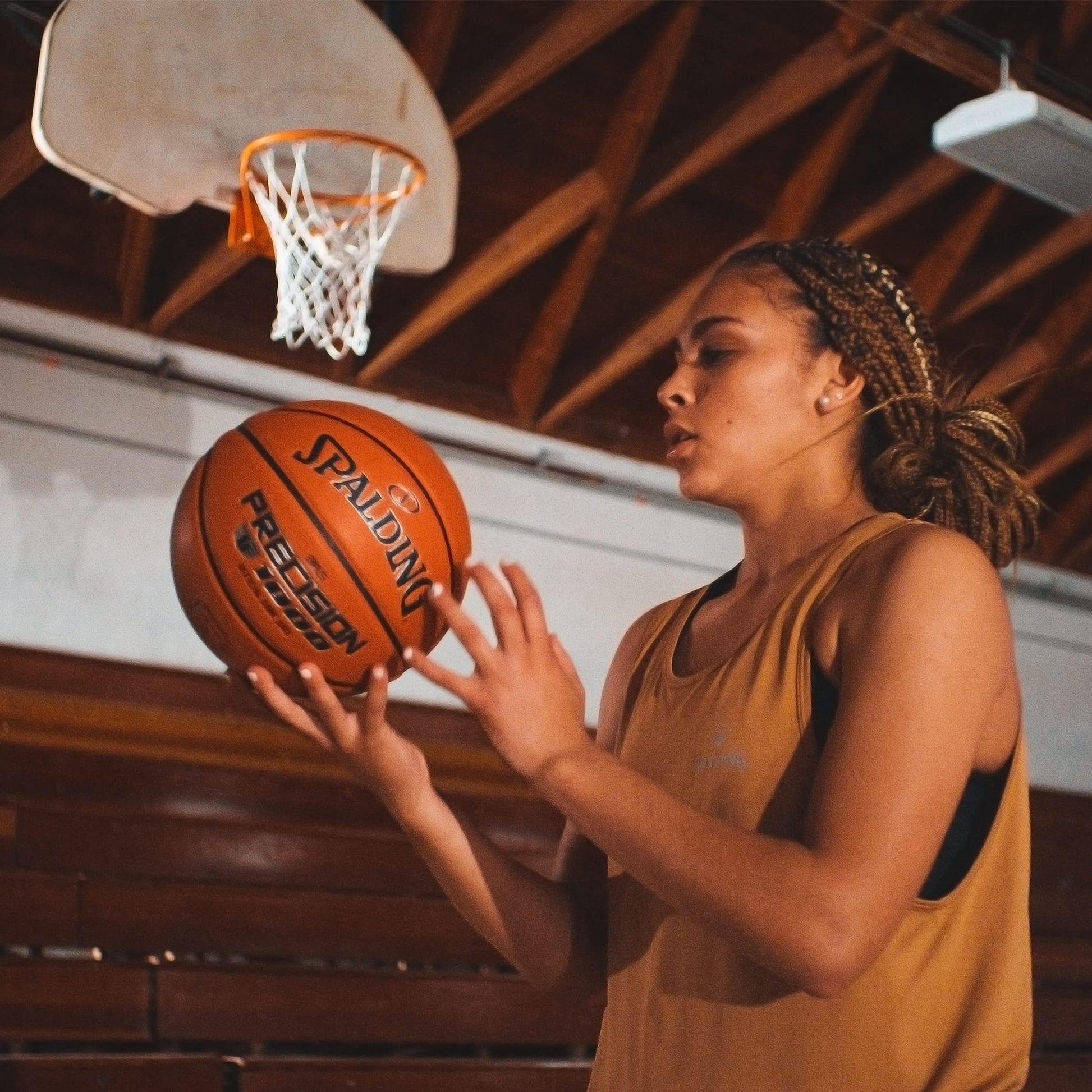 Spalding Precision TF-1000 Indoor Game Basketballs, Dry Grip Microfiber Composite Cushioned Cover, High School Approved - MCI SPORTS