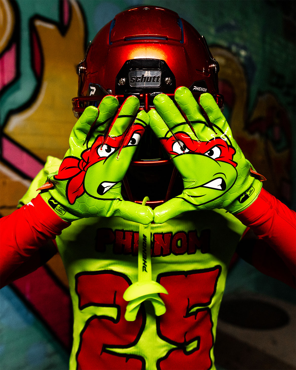 Ninja Turtles: Raphael Football Gloves – VPS5 by Phenom Elite Phenom Elite Brand