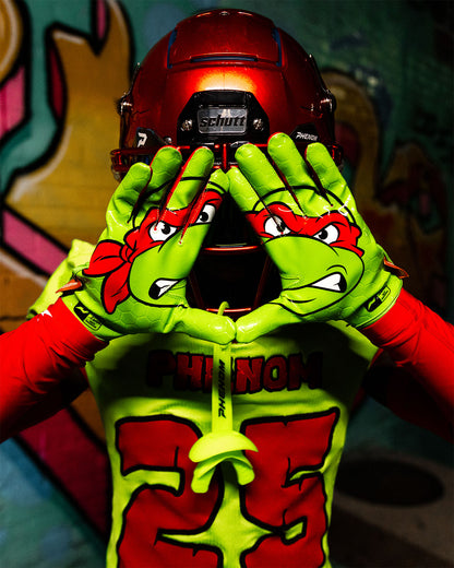 Ninja Turtles: Raphael Football Gloves – VPS5 by Phenom Elite Phenom Elite Brand