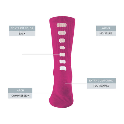 Augusta Sportswear Women's Color Block Crew Socks - MCI SPORTS