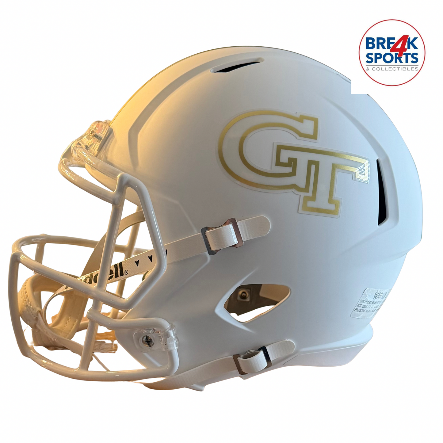 Georgia Tech Yellow Jackets Speed Replica Football Helmet Flat White NCAA Break4Sports & Collectibles, LLC