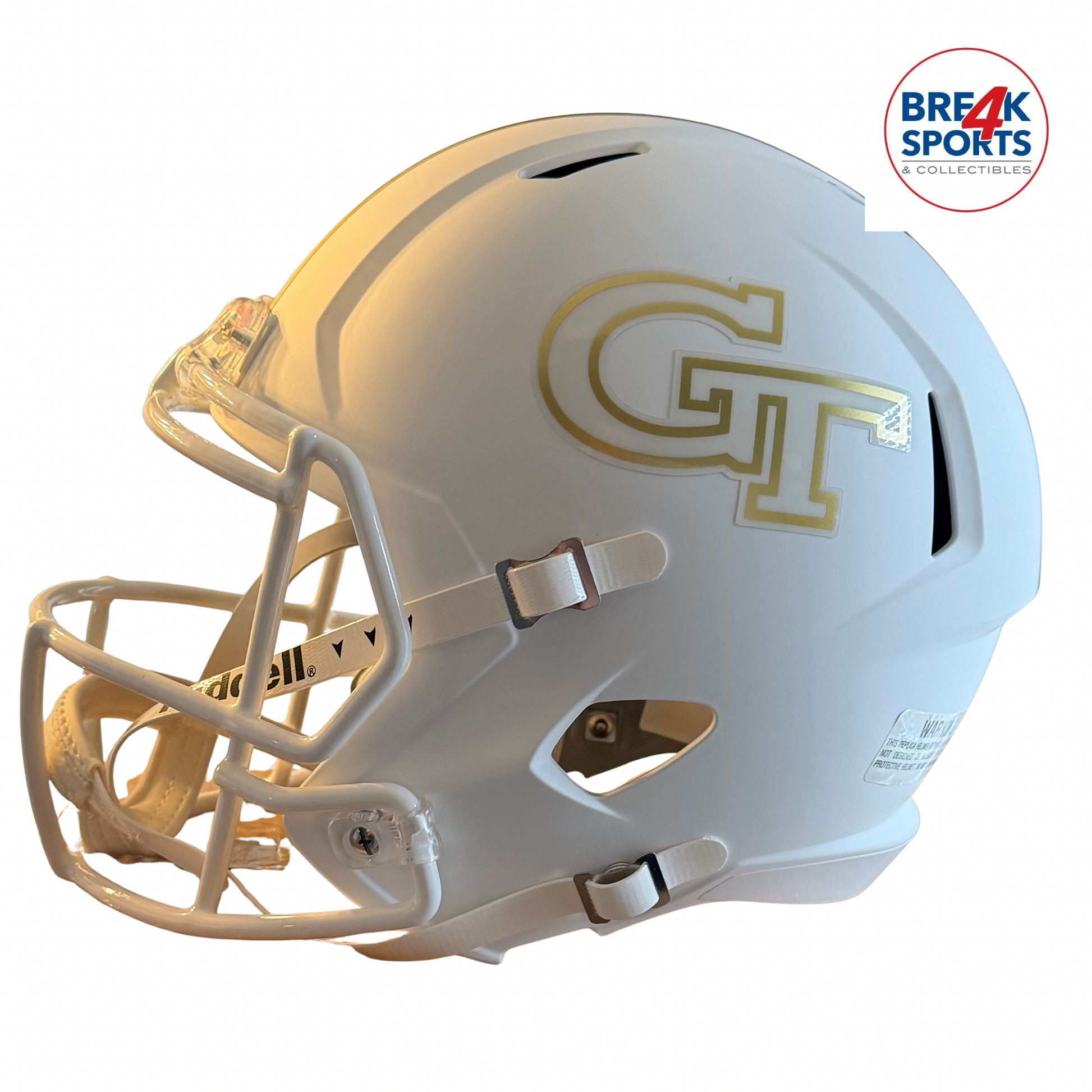 Georgia Tech Yellow Jackets Speed Replica Football Helmet Flat White NCAA Break4Sports & Collectibles, LLC