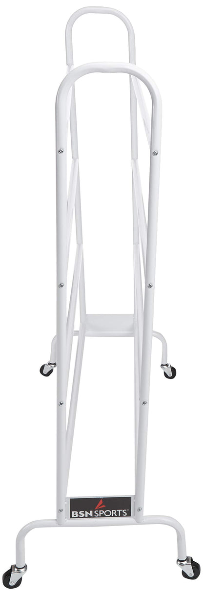 Basketball Storage Ball Cart Wide Base White Holds 12 Balls - MCI SPORTS