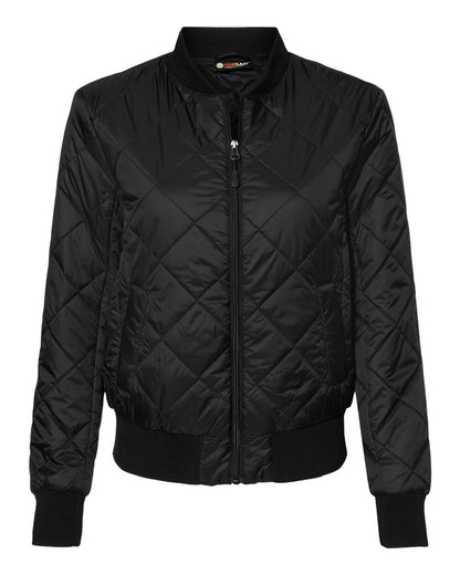 Weatherproof Water Resistant Heat Ladies Quilted Bomber Jacket Black - MCI SPORTS