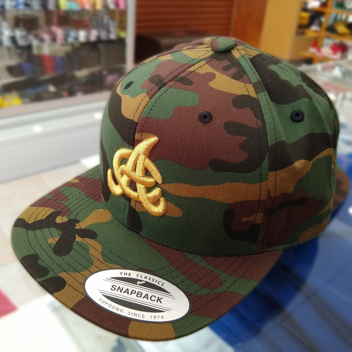 Aguilas Cibaeñas Embroidered SnapBack Camouflage Hat Peligro Sports