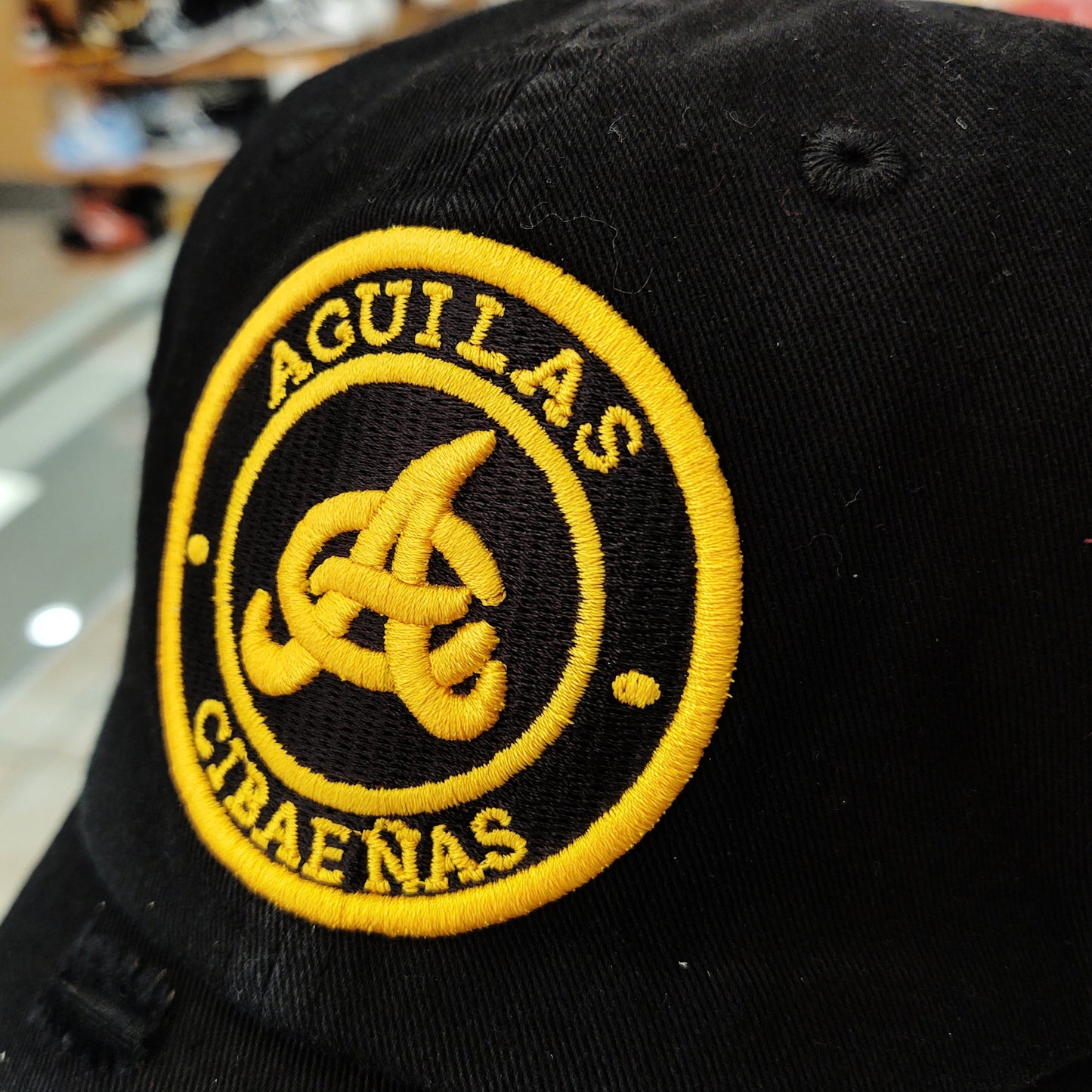 Aguilas Cibaeñas Embroidered Vintage Round-Logo Hat Peligro Sports