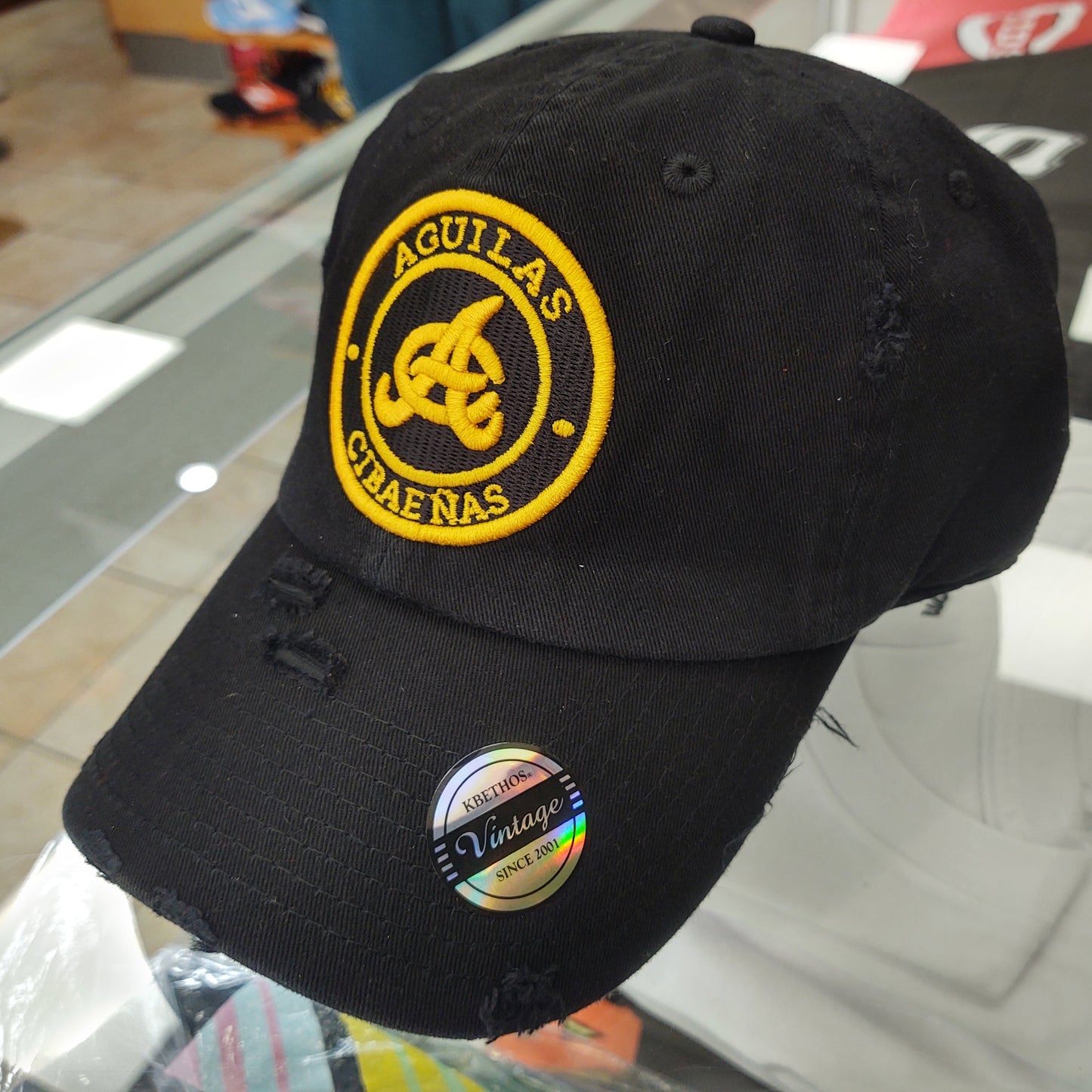 Aguilas Cibaeñas Embroidered Vintage Round-Logo Hat Peligro Sports