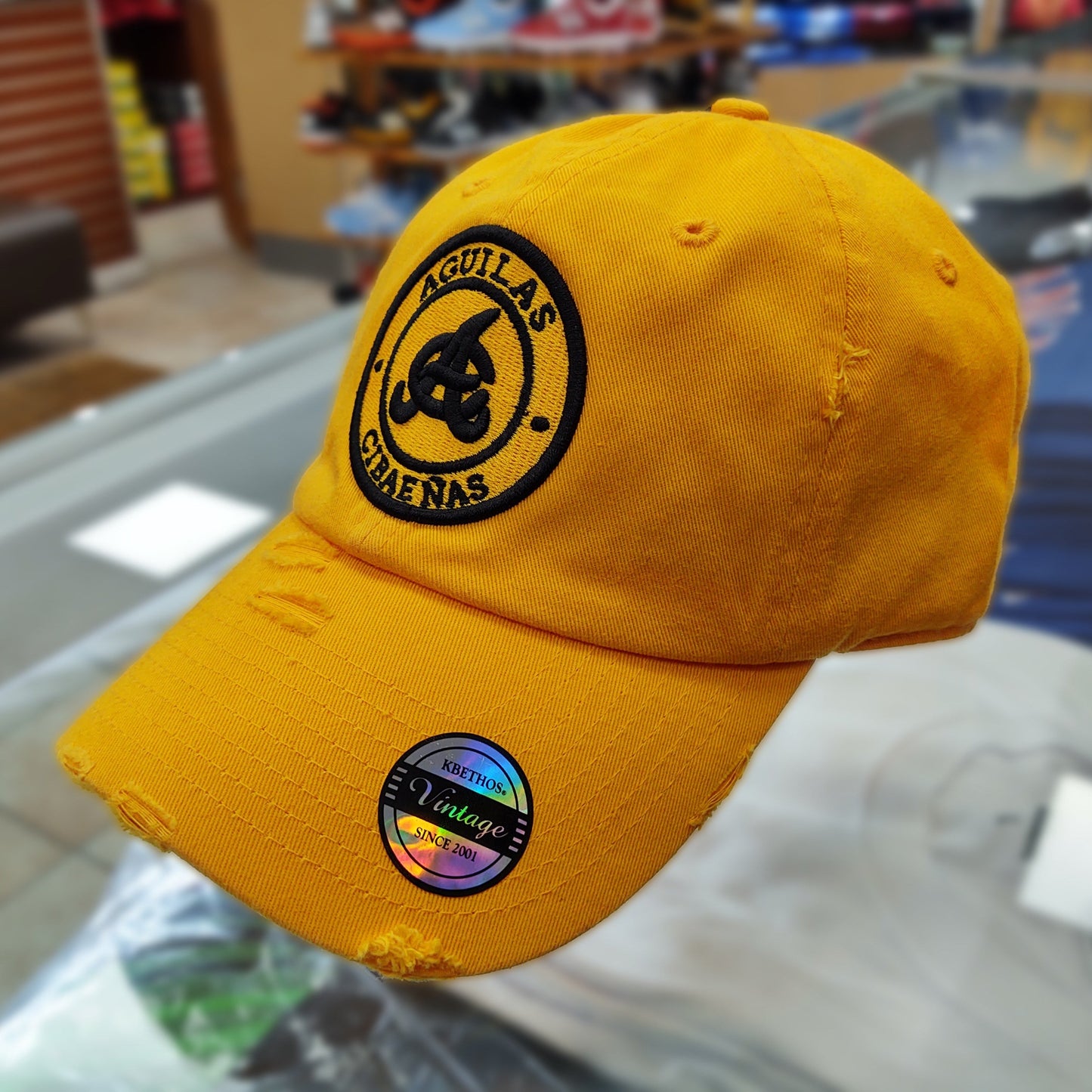 Aguilas Cibaeñas Embroidered Vintage Round-Logo Hat Peligro Sports