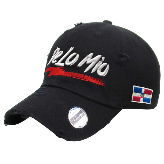 De lo mio embroidered Logo Vintage Hats (Black / Full Color) Peligro Sports