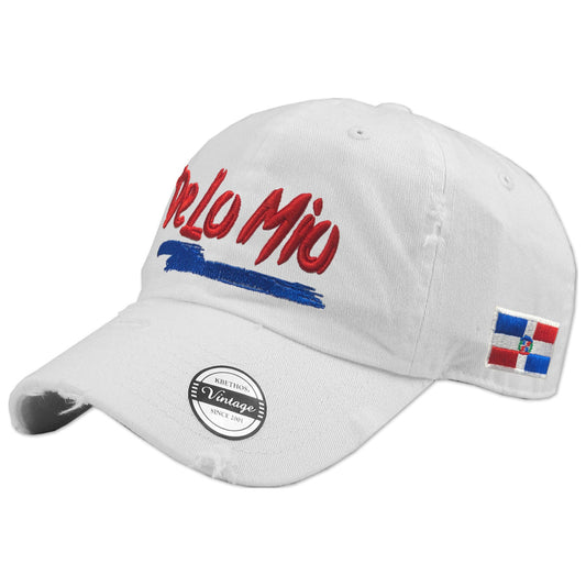 De lo mio embroidered Logo Vintage White Hat Peligro Sports