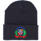 Dominican Shield Skully Black Beanie Hat Peligro Sports