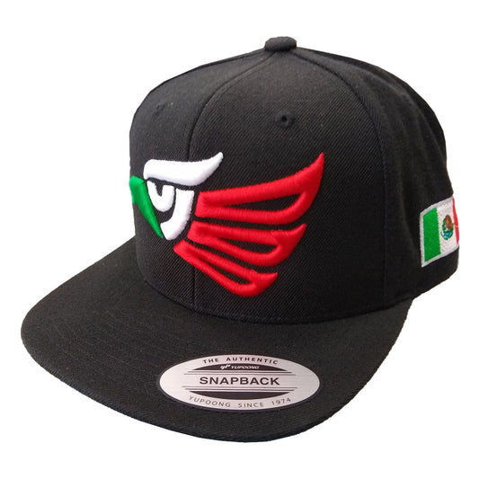 Embroidered Eagle and flag Mexico SLIM LOGO SnapBack hat Peligro Sports