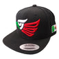 Embroidered Eagle and flag Mexico SLIM LOGO SnapBack hat Peligro Sports