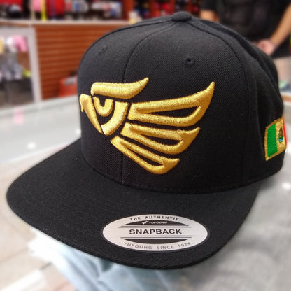 Embroidered Eagle and flag Mexico SLIM LOGO SnapBack hat Peligro Sports