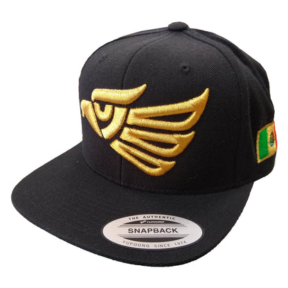 Embroidered Eagle and flag Mexico SLIM LOGO SnapBack hat Peligro Sports