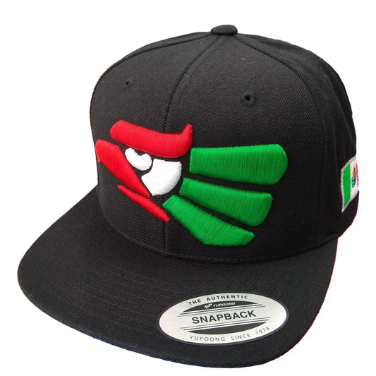 Embroidered Eagle and flag Mexico WIDE logo SnapBack hat Peligro Sports