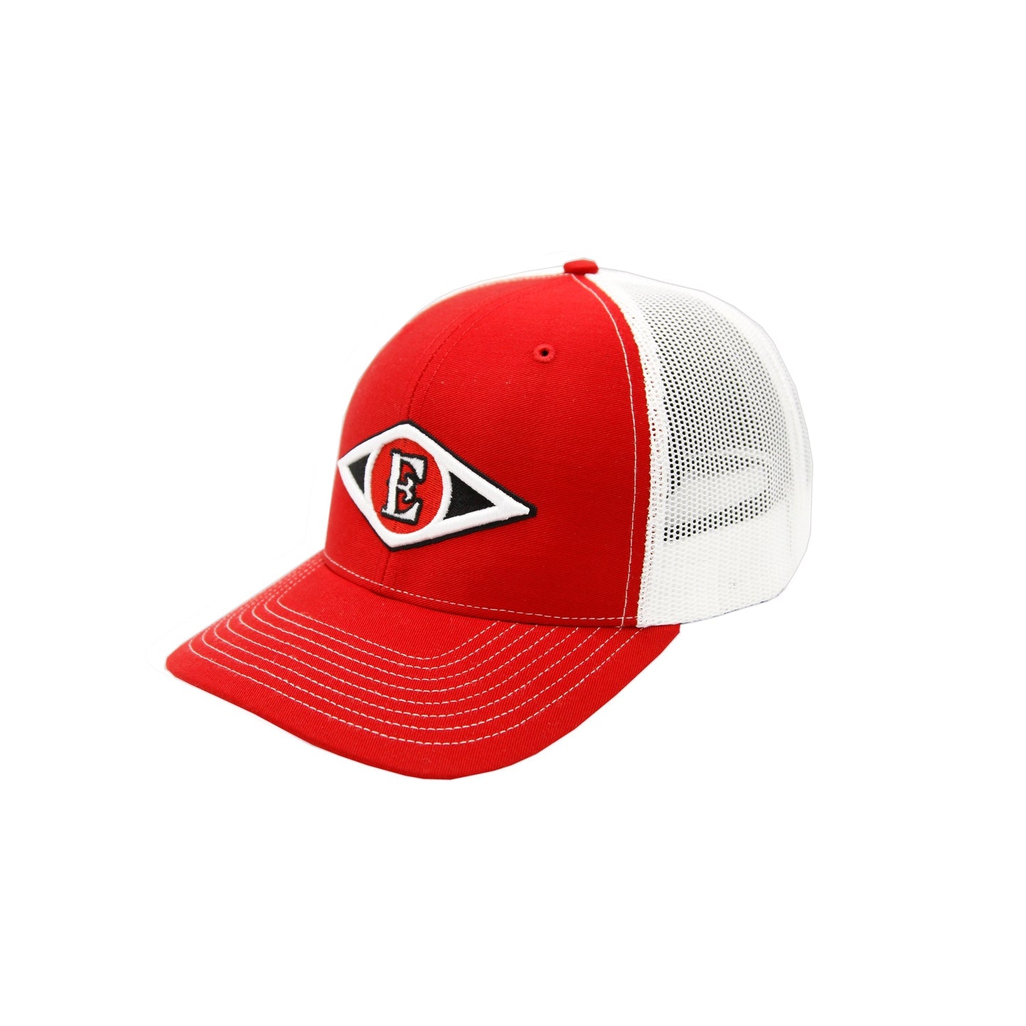 Leones del Escogido - Embroidered, Mesh Trucker Red / Black Caps Peligro Sports