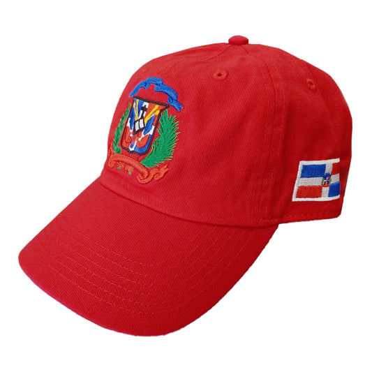 Escudo Republica Dominicana - Dominican Red / Full Color Shield Dad Hat Peligro Sports