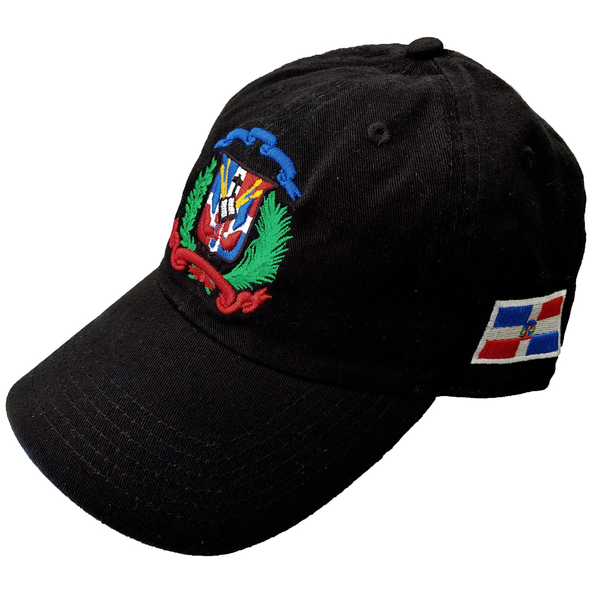Escudo Republica Dominicana - Dominican Shield Black Full Color Dad Hat Peligro Sports
