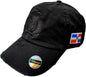 Escudo Republica Dominicana - Dominican Shield Black Full Color Dad Hat - Black / Black Peligro Sports