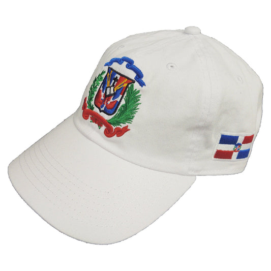 Escudo Republica Dominicana - Dominican Shield White / Full Color Dad Hat Peligro Sports