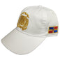 Escudo Republica Dominicana - Dominican Shield White / Metallic Gold Color Dad Hat Peligro Sports