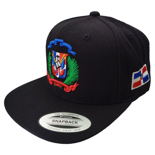 Escudo Republica Dominicana - Dominican Snapback Black - Full Color Hat Peligro Sports