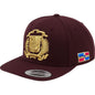 Escudo Republica Dominicana - Dominican Snapback Maroon - Metallic Gold Hat Peligro Sports
