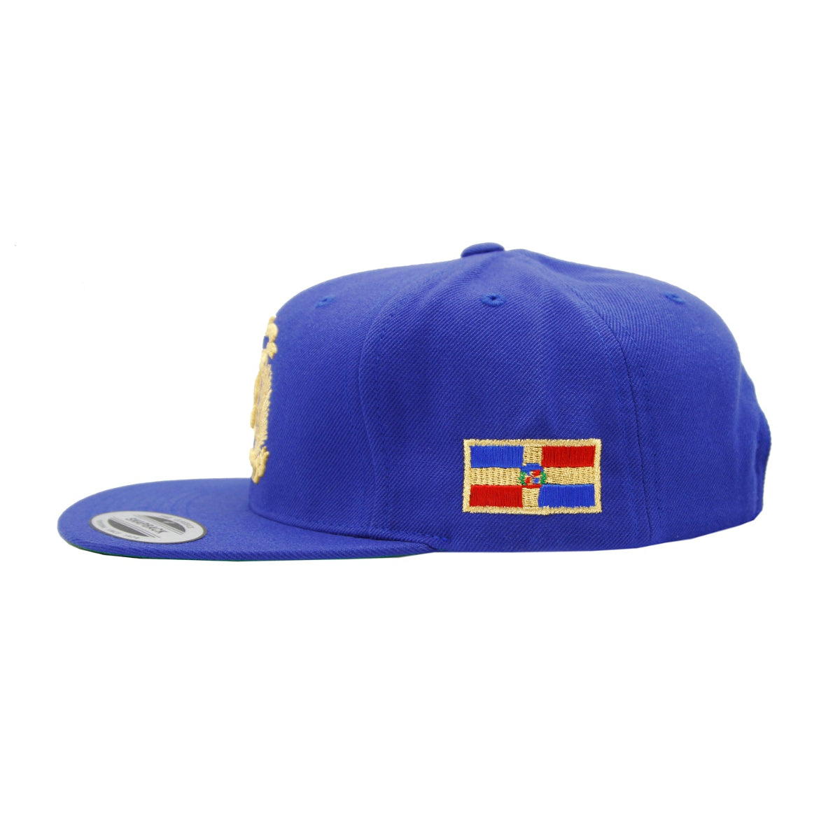 Escudo Republica Dominicana - Dominican Snapback Royal - Metallic Gold Hat Peligro Sports