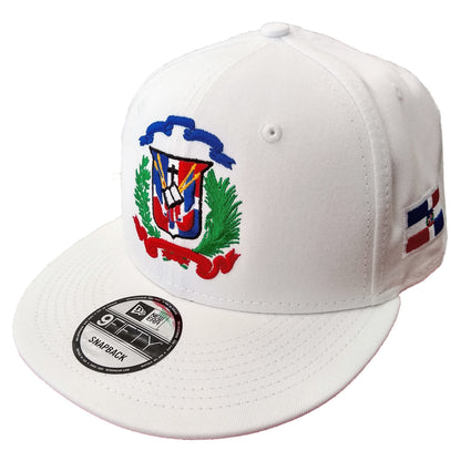 Escudo Republica Dominicana - Dominican Snapback White - Full Color Hat Peligro Sports