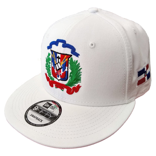 Escudo Republica Dominicana - Dominican Snapback White - Full Color Hat Peligro Sports