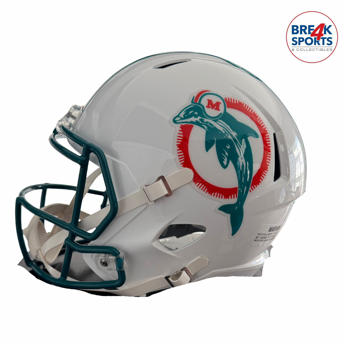 Miami Dolphins Full Size 1980 to 1996 Speed Replica Throwback Helmet - NFL Break4Sports & Collectibles, LLC
