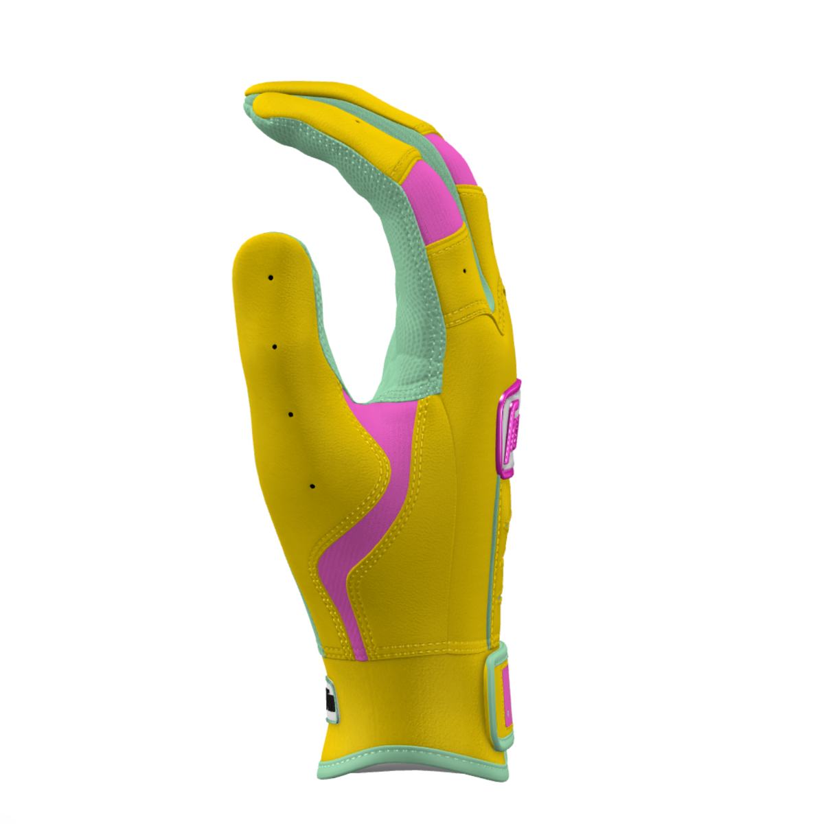 Franklin CFX PRO CUSTOM Batting Gloves - Yellow/Mint Peligro Sports