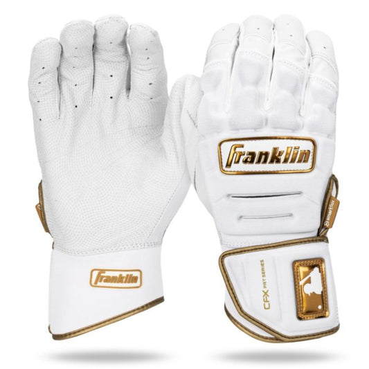 Franklin CFX PRT Protective Batting Gloves - White / Gold Peligro Sports